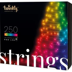 Twinkly Strings - 65.6 Ft. Mini LED Light String With 250 RGB LEDs - Green Wire