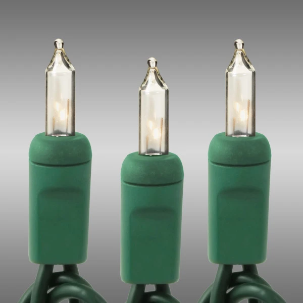 50 Ft. - Green Wire - Christmas Mini Light String - (100) Clear Bulbs - 6 In. Bulb Spacing 1 50 Ft. - Green Wire - Christmas Mini Light String - (100) Clear Bulbs - 6 In. Bulb Spacing