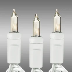 50 Ft. - White Wire - Christmas Mini Light String - (100) Clear Bulbs - 6 In. Bulb Spacing