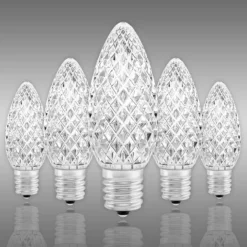 (NEW Technology) C9 - Pure White - Faceted LED - VividCore Premium - 50% Brighter