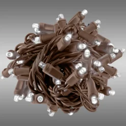 LED Christmas String Lights - 25.5 Ft. - (50) Wide Angle Pure White LED's - 6 In. Bulb Spacing - Brown Wire 9 LED Christmas String Lights - 25.5 Ft. - (50) Wide Angle Pure White LED's - 6 In. Bulb Spacing - Brown Wire -Bulbs Shop data 391