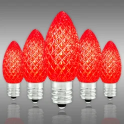(NEW Technology) C7 - Red - Faceted LED - VividCore Premium - 50% Brighter