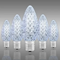 (NEW Technology) C9 - Cool White - Faceted LED - VividCore Premium - 50% Brighter