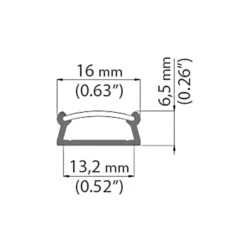 6.56 Ft. Non-Anodized Aluminum TAMI Channel -Bulbs Shop data 542