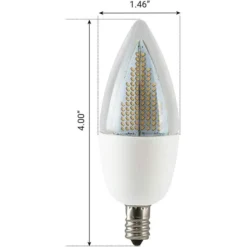 LED Flame Bulb - 1 Watt - 6 Watt Equal - Candle Glow - 4 In. X 1.46 In. -Bulbs Shop data 563