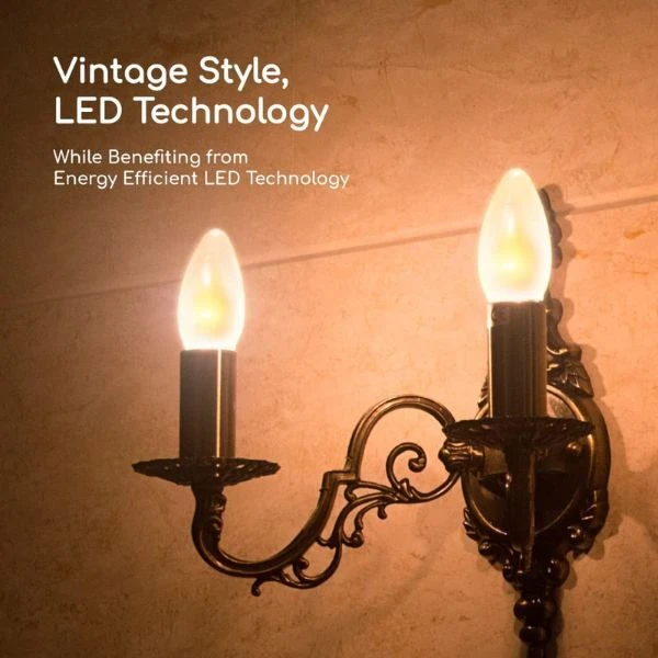 450 Lumens - 4 Watt - 2700 Kelvin - LED Chandelier Bulb - 3.8 In. X 1.4 In. 2 450 Lumens - 4 Watt - 2700 Kelvin - LED Chandelier Bulb - 3.8 In. X 1.4 In. - Image 2