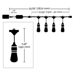 24 Ft. LED Patio String Lights - WiFi Smart - Color Changing And 2700 Kelvin - 10 Watt -Bulbs Shop data 649
