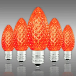 (NEW Technology) C7 - Orange - Faceted LED - VividCore Premium - 50% Brighter