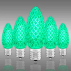 (NEW Technology) C9 - Green - Faceted LED - VividCore Premium - 50% Brighter